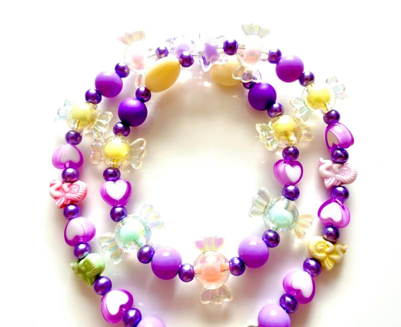 Kinderkette Mädchenkette Mit Bunten Perlen Mix Kinderschmuck Mädchenschmuck Halskette Geschenkidee Geburtstag von MsSchmuck