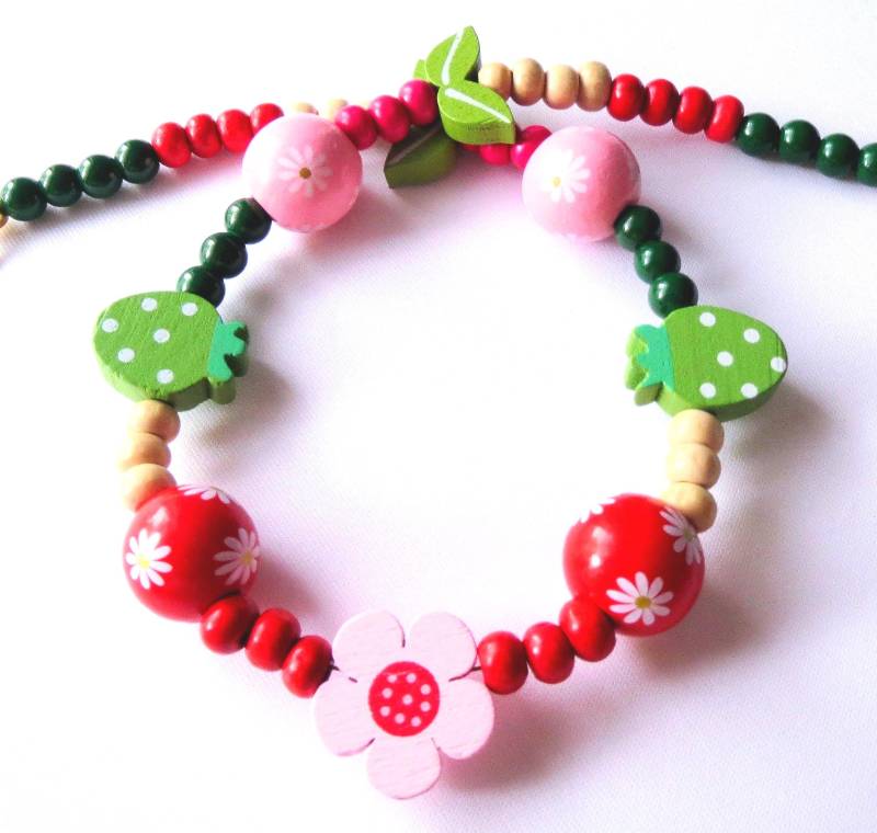 Kinderkette Mit Holzperlenmix Kette Perlen Holzperlenkette Bunt Verspielt Unisex Geschenkidee Geburtstag von MsSchmuck