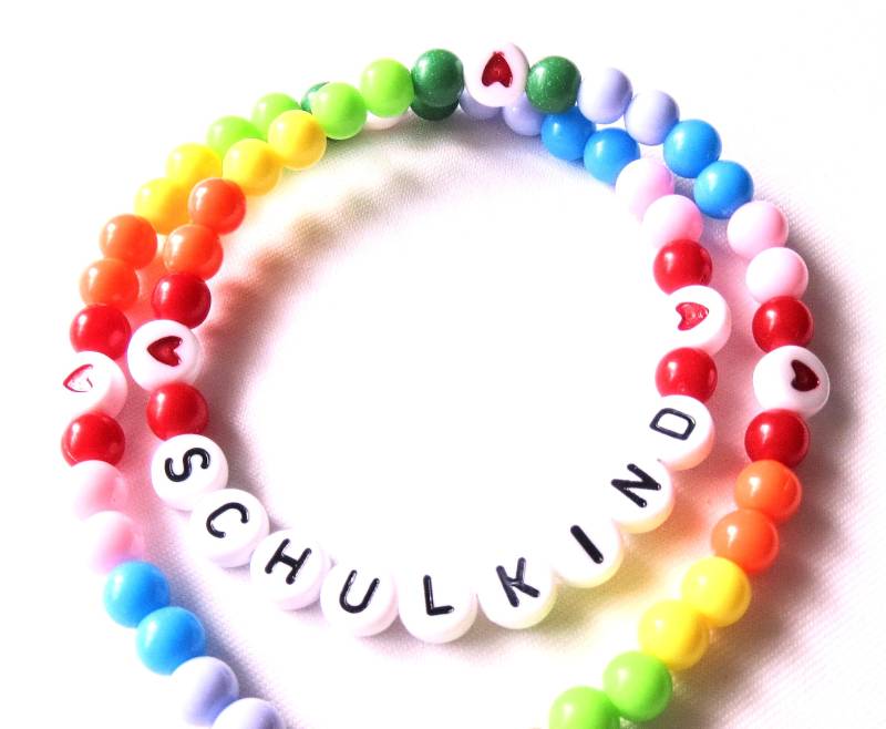 Kinderkette "Schulkind" in Regenbogenfarben Unisex Geschenkidee Geburtstag Einschulung Mitbringsel von MsSchmuck