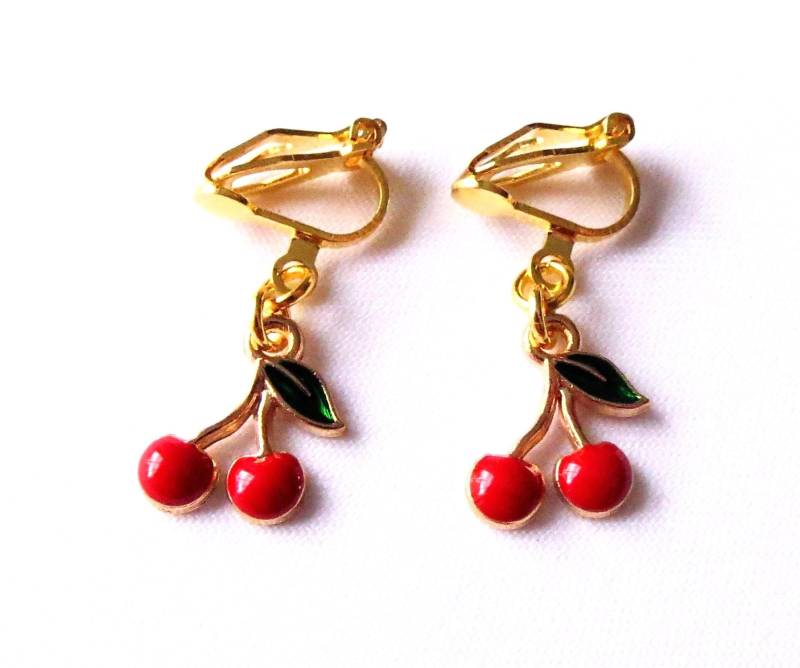 Kinderohrclips "Süße Kirschen" Ohrschmuck Ohrclips Kinderschmuck Mädchenschmuck Geschenkidee Geburtstag von MsSchmuck