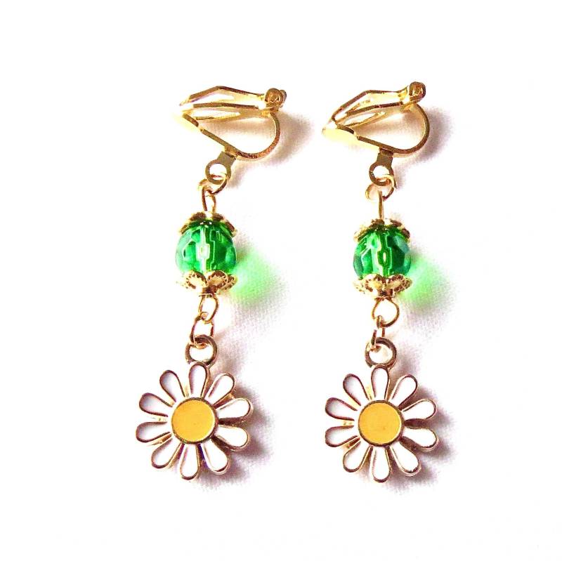 Mädchen-Ohrclips "Gänseblümchen" Ohrschmuck Für Mädchen Und Frauen Geschenk von MsSchmuck