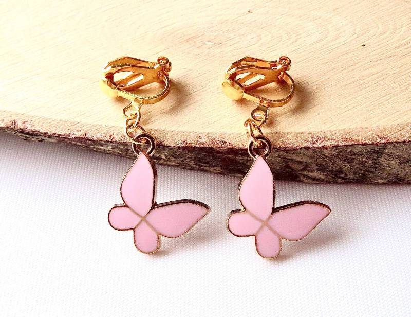 Mädchen-Ohrclips "Schmetterlinge" Ohrschmuck Mädchenschmuck Kinderschmuck Geschenkidee Geburtstag von MsSchmuck