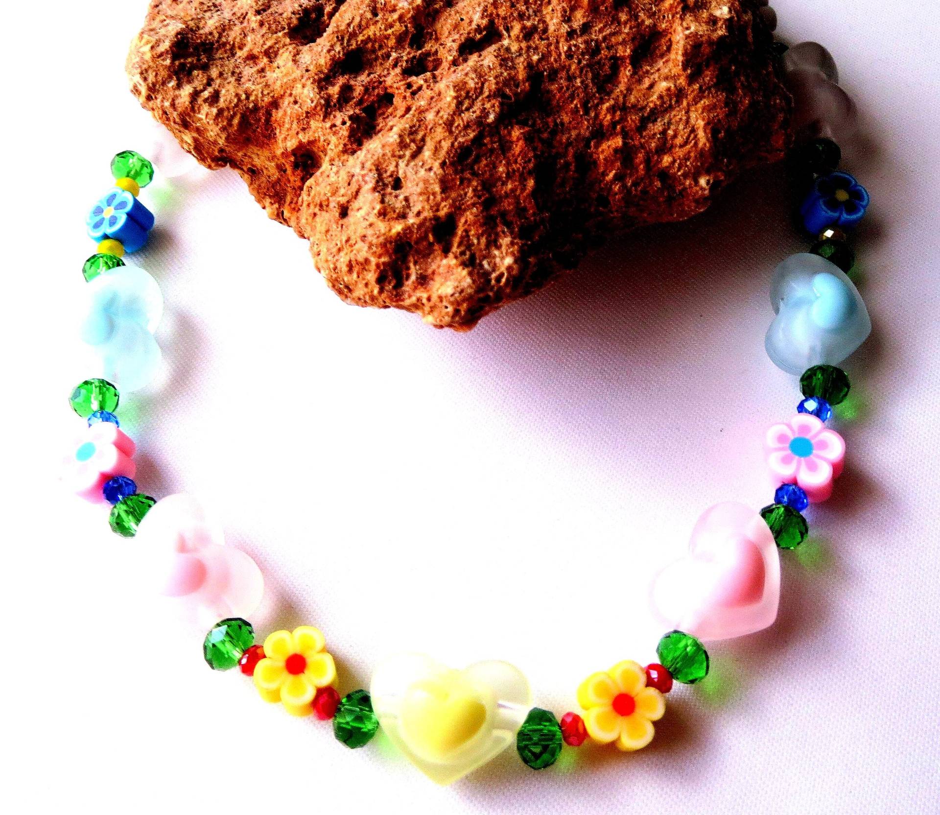 Mädchenkette Mit Herzen Und Blumen Mädchenschmuck Kinderschmuck Kinderkette Halskette Perlen Perlenkette Geschenk Geburtstag Jubiläum von MsSchmuck