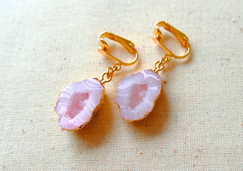 Natürliche Druzy Achat-Anhängern Nuggets Geode Achat-Scheiben Ohrclips/Ohrhänger Ohrschmuck Geschenkidee Natürliche Druzy Achat-Anhängern Nuggets Geode Achat-Scheiben Ohrclips/Ohrhänger Ohrschmuck Geschenkidee von MsSchmuck