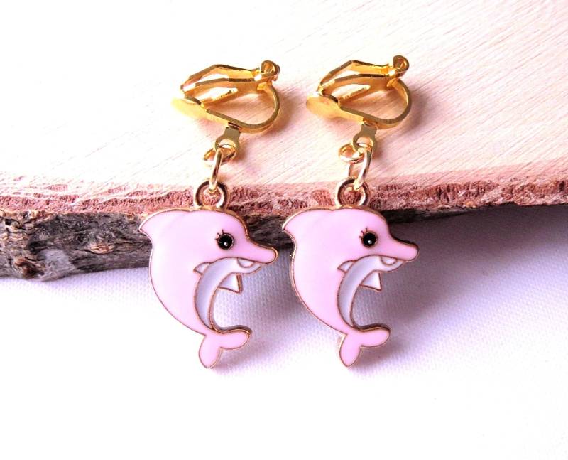 Ohrclips /Ohrhänger "Delfine"Ohrschmuck Kinderschmuck Mädchen Und Frauen Schmuck Geschenkidee von MsSchmuck