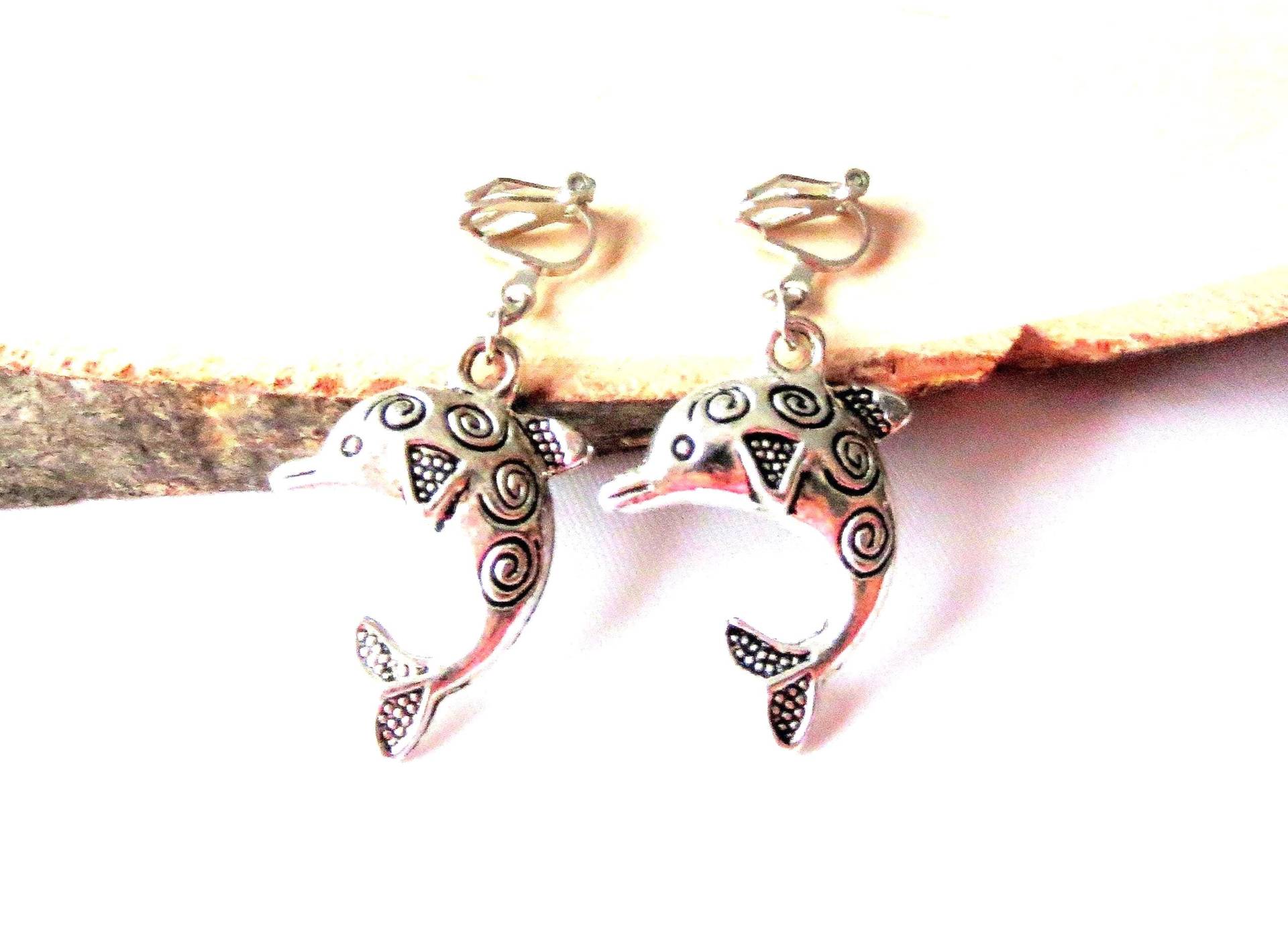 Ohrclips "Delfine" Ohrschmuck Unisexschmuck Geschenkidee Geburtstag von MsSchmuck