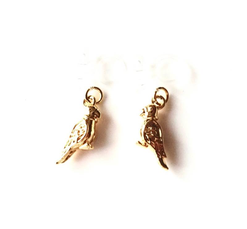 Ohrclips Mit 24K Vergoldeten Edelstahl Papageien Ohrschmuck Ohne Ohrloch Schmerzfrei Unsichtbar Für Kinder Und Erwachsene Unisex von MsSchmuck