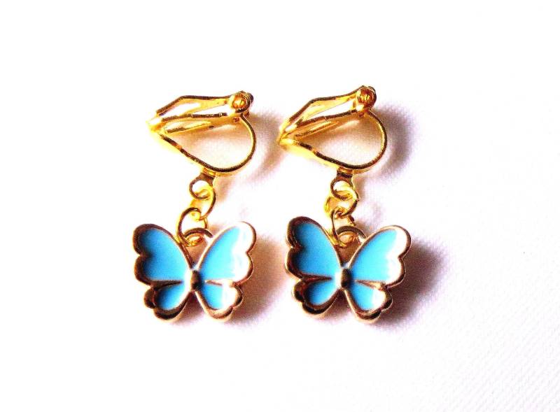 Ohrclips "Schmetterlinge" Ohrschmuck Kinderschmuck Mädchenschmuck Emaille Schmetterlinge Geschenkidee von MsSchmuck