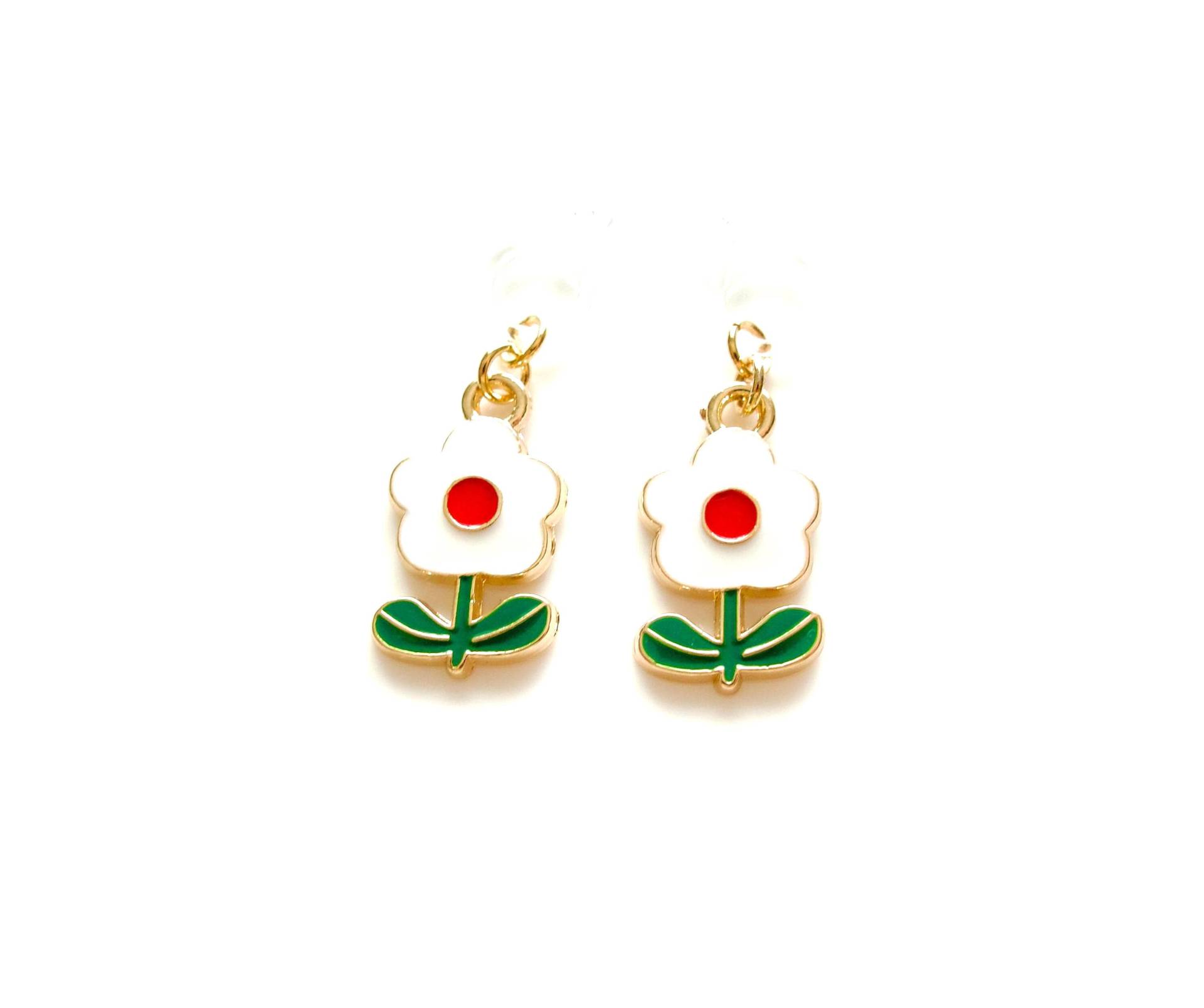 Schmerzfreie Silicon Ohrclips Mit Emaille Blumen Ohrschmuck Ohne Ohrloch Unsichtbar Mädchenschmuck Frauenschmuck von MsSchmuck