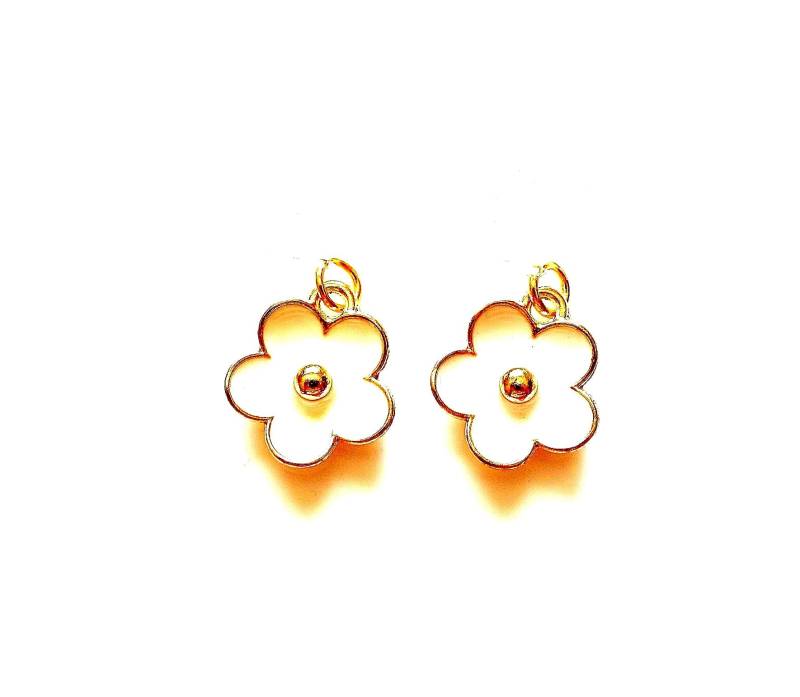 Schmerzfreie Transparente Ohrclips Mit Weißen Emaille Blümchen Ohrschmuck Ohne Ohrloch Mädchenschmuck Kinderschmuck von MsSchmuck