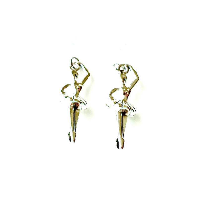 Schmerzfreie Unsichtbare Ohrclips "Ballerina" Ohrschmuck 3D Ballerina Tänzerin von MsSchmuck