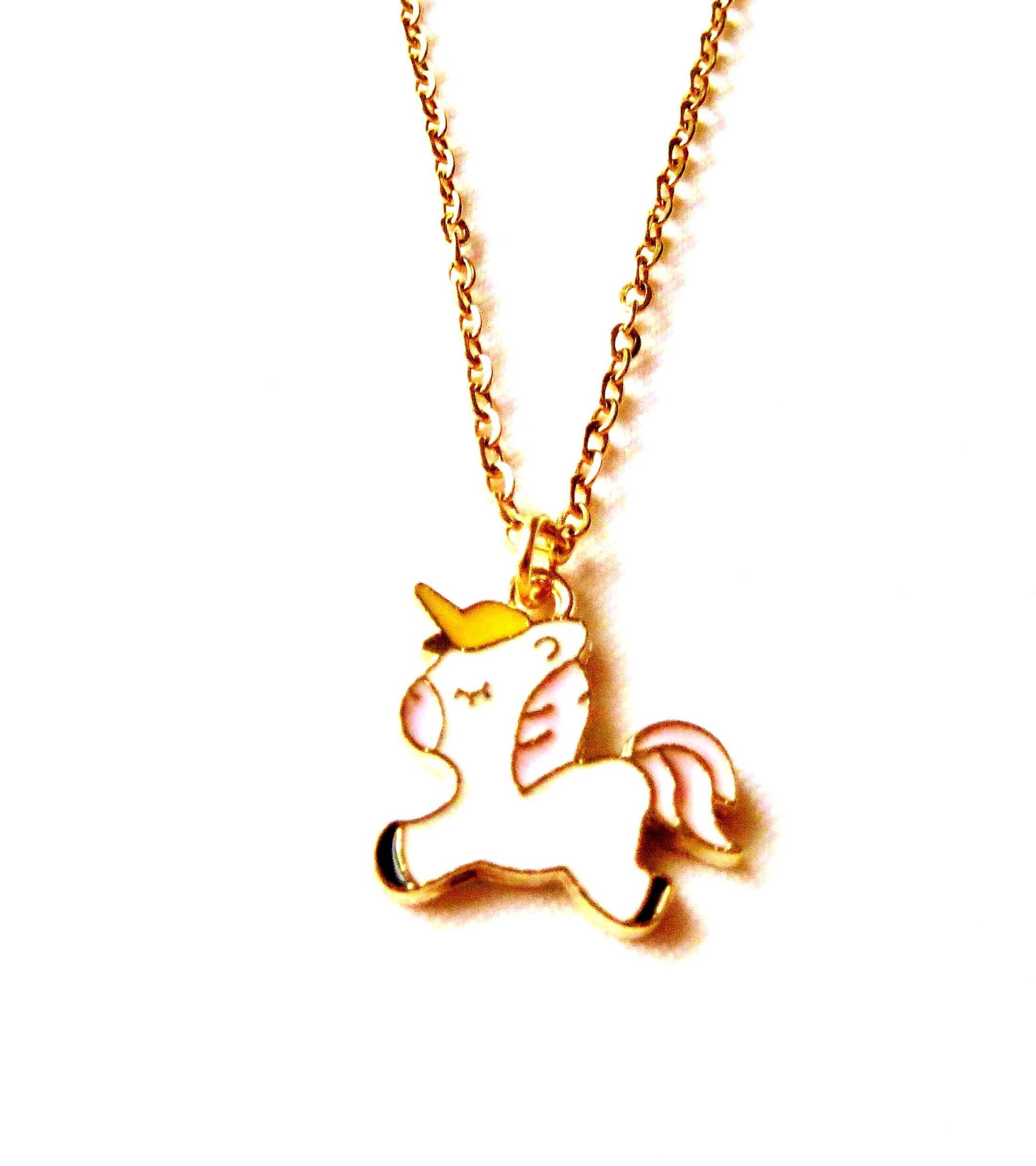 Vergoldete Edelstahl-Kette Mit Einhorn-Anhänger Kette Anhänge von MsSchmuck