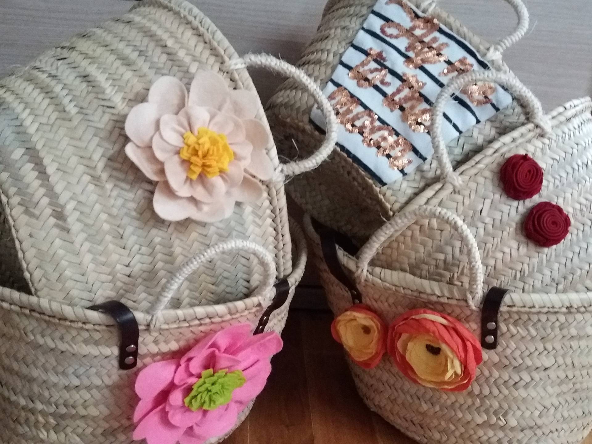Handverzierte Strandkorbtasche, Traditionelles Kunsthandwerk Handverzierte Strandkorbtasche, Traditionelles Kunsthandwerk von MsbolsosNosotrasyMas