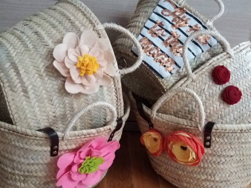 Handverzierte Strandkorbtasche, Traditionelles Kunsthandwerk Handverzierte Strandkorbtasche, Traditionelles Kunsthandwerk von MsbolsosNosotrasyMas