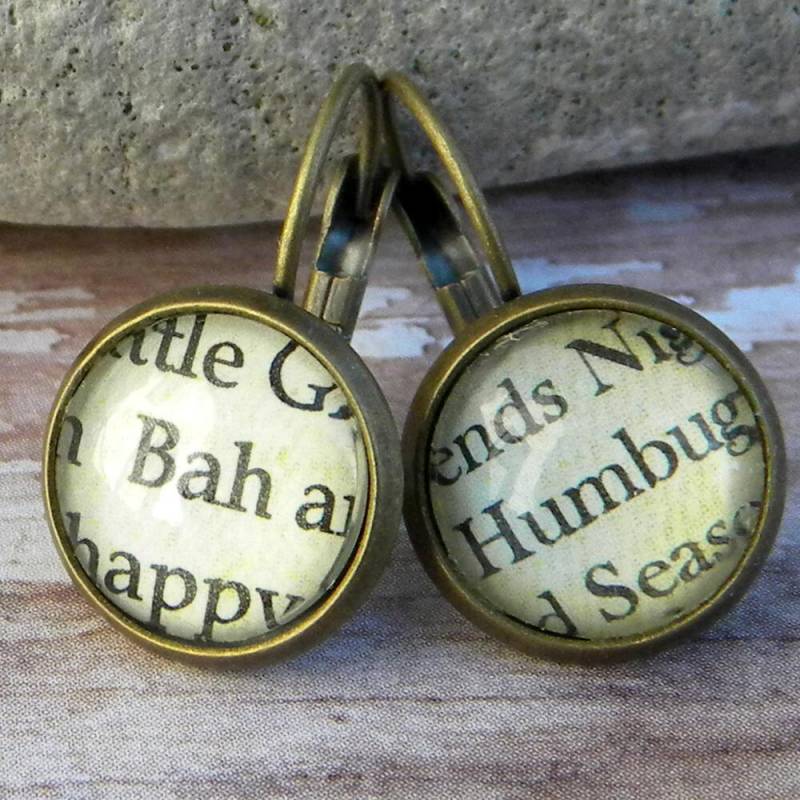 Bah Humbug, Bah Humbug Schmuck, Weihnachtswort Ohrringe, Weihnachtsohrringe, Christmas Humbug, Scrooge, Ein Weihnachtslied Bah Humbug, Bah Humbug Schmuck, Weihnachtswort Ohrringe, Weihnachtsohrringe, Christmas Humbug, Scrooge, Ein Weihnachtslied von Msemrick