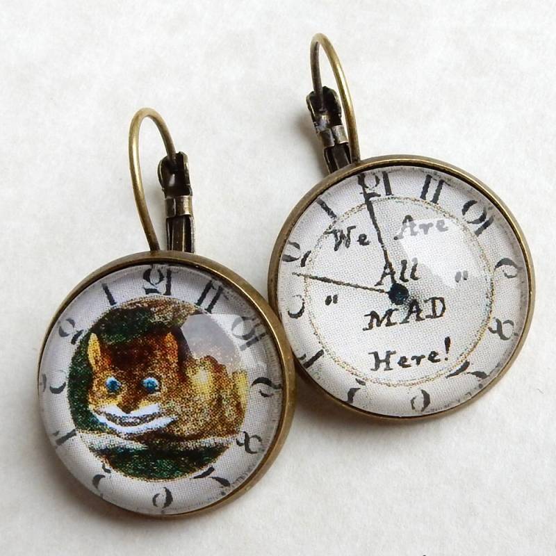 Grinsekatzen Ohrringe, We Are All Mad Hier, Alice Im Wunderland Schmuck, Schmuck Grinsekatzen Ohrringe, We Are All Mad Hier, Alice Im Wunderland Schmuck, Schmuck von Msemrick