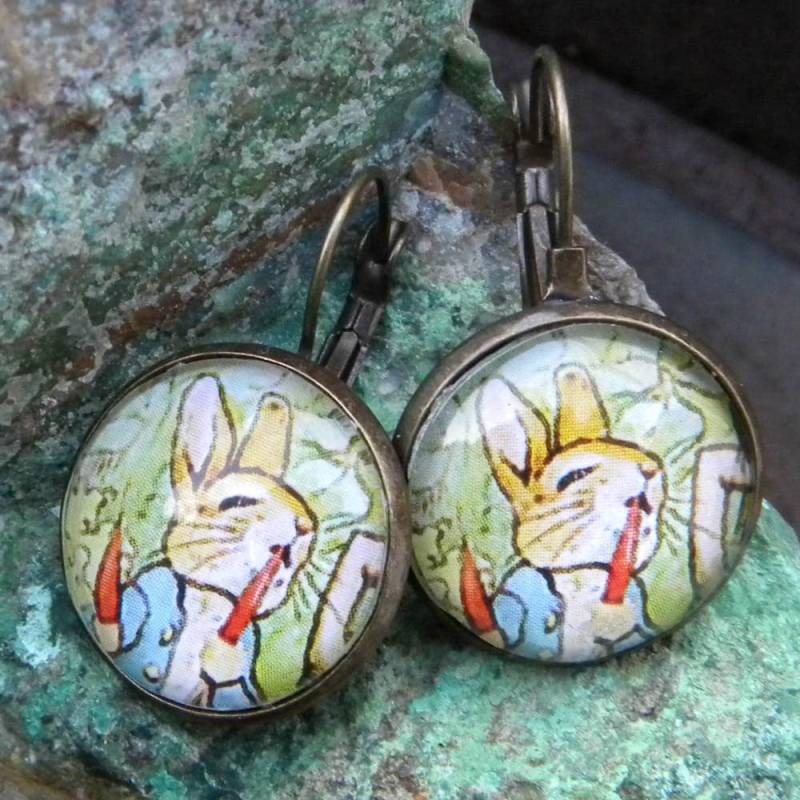Kaninchen Ohrringe, Hase Peter Rabbit Schmuck, Ostern Ohrringe Kaninchen Ohrringe, Hase Peter Rabbit Schmuck, Ostern Ohrringe von Msemrick