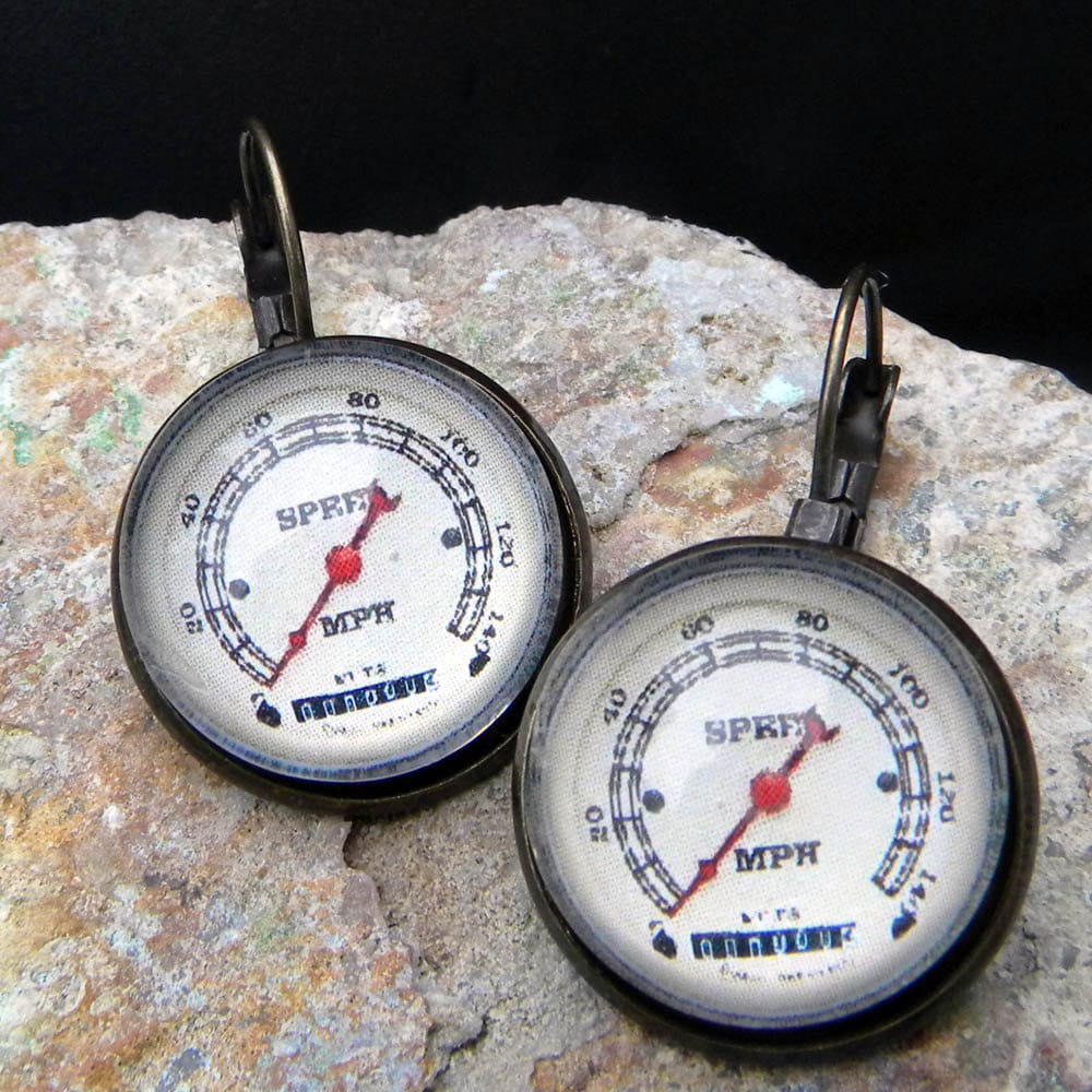 Tachometer Ohrringe, Mph Tachometer, Auto Schmuck Tachometer Ohrringe, Mph Tachometer, Auto Schmuck von Msemrick