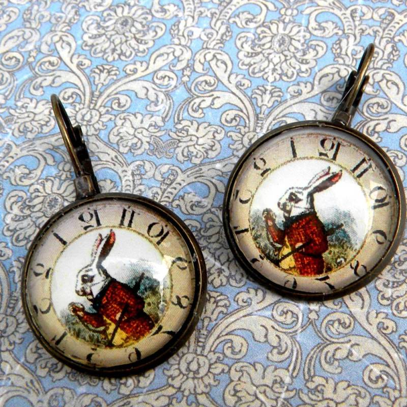 Weißes Kaninchen, Alice Im Wunderland, Weißes Ohrringe, Geschenk Für Bibliothekarinnen, Lehrerin, Buchliebhaber Weißes Kaninchen, Alice Im Wunderland, Weißes Ohrringe, Geschenk Für Bibliothekarinnen, Lehrerin, Buchliebhaber von Msemrick