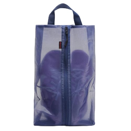 Msentuo Schuhbeutel für Reisen, Damen und Herren, wasserdichte Schuhtasche mit Reißverschluss und Griff, staubdichte Schuhaufbewahrungstasche, Marineblau, 1 Packung von Msentuo