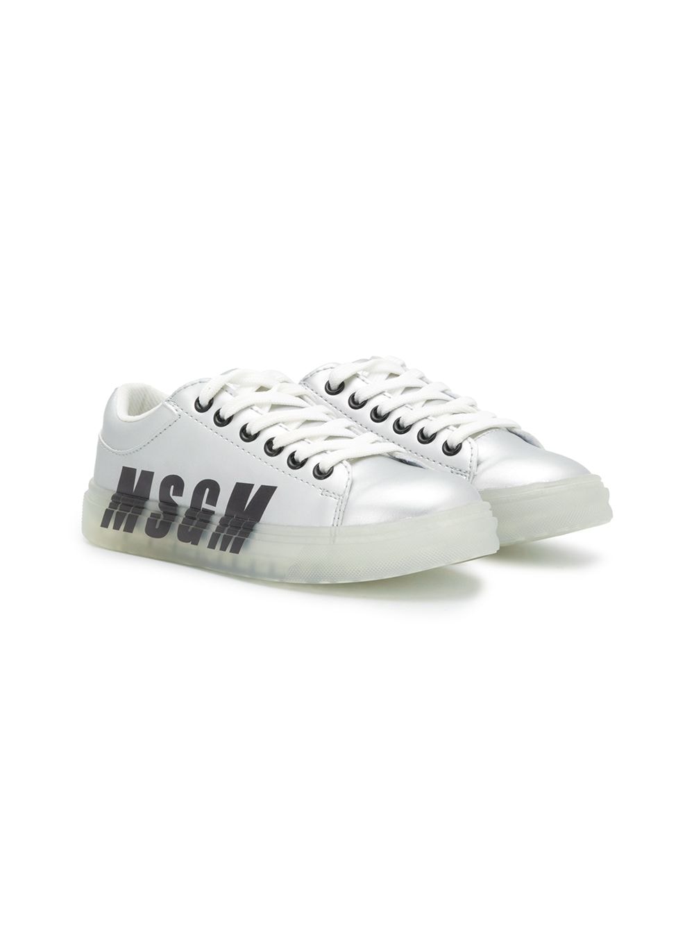 MSGM Kids TEEN Sneakers mit Logo-Print - Silber von MSGM Kids