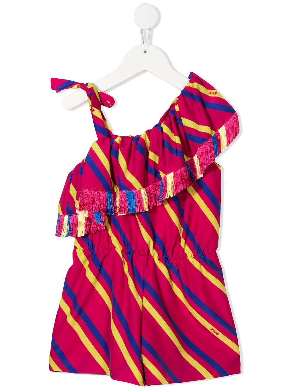 MSGM Kids Gestreiftes One-Shoulder-Kleid - Rosa von MSGM Kids