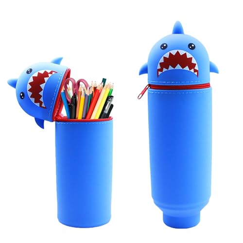 Mshepoi Federmäppchen Kawaii für Mädchen & Jungen – Mäppchen Silikon 2-in-1 Stehendes Cartoon Etui, Tier Motiv, Blaues Hai Mäppchen, Bleistiftbox für Schule & Büro Mshepoi Federmäppchen Kawaii für Mädchen & Jungen – Mäppchen Silikon 2-in-1 Stehendes Cartoon Etui, Tier Motiv, Blaues Hai Mäppchen, Bleistiftbox für Schule & Büro von Mshepoi