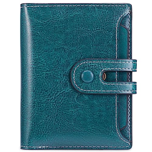 MsiDtsoy Damen Geldbörse Slim Klein Vintage Leder Geldbörsen Frauen Kreditkartenhalter RFID Brieftasche Leder Einfache Portmonee mit Mehreren Kartenfächern Fächern Geschenke für Damen,Blue von MsiDtsoy