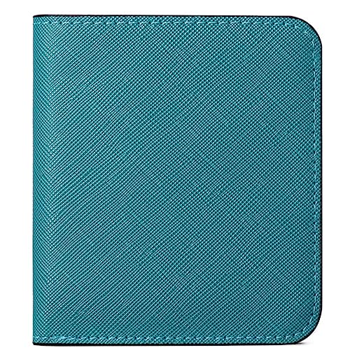 MsiDtsoy Damen Geldbörse Slim Klein Vintage Leder Geldbörsen Frauen Kreditkartenhalter RFID Brieftasche Leder Wallet Druckknopf Einfache Portmonee mit Mehreren Kartenfächern Fächern,Blue A von MsiDtsoy