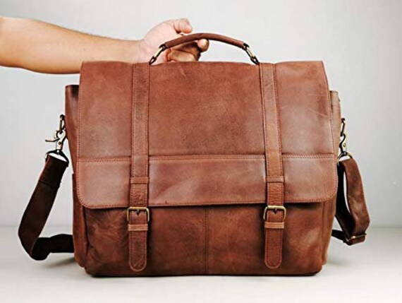 Kostenlose Personalisierte Leder Messenger Bag Männer Aktenkoffer Büro Tasche Umhängetasche Schulter Laptop Reise Business Jubiläumsgeschenk von Msmcreationsindia