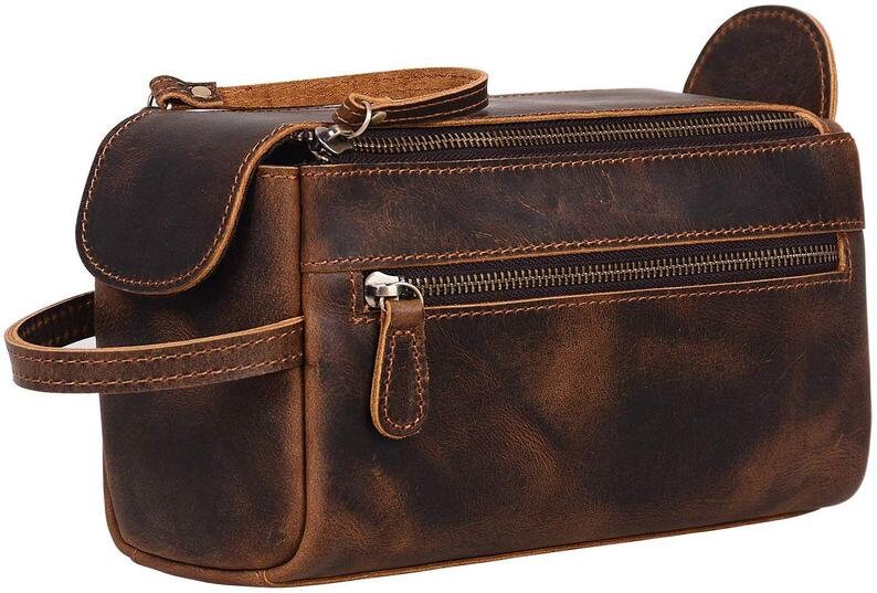 Leder Dopp Kit, Personalisiertes Bräutigam Geschenk, Herren Kulturtasche, Kulturbeutel Rasierset Tasche von Msmcreationsindia