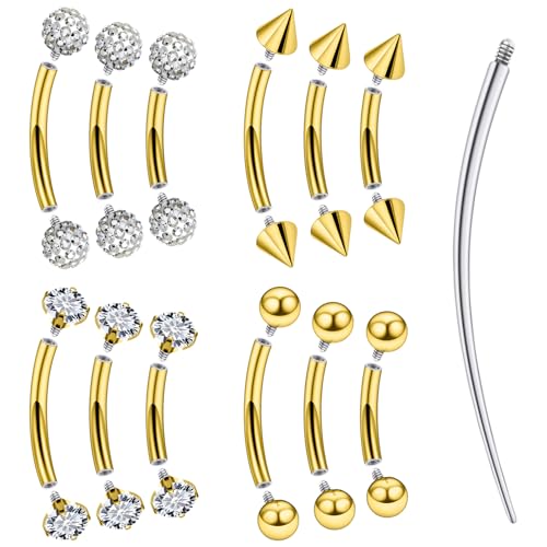 Msndnkwo Augenbrauen- und Rook-Piercing-Schmuck, Chirurgenstahl, Innengewinde, gebogener Barbell, winziger Augenbrauenring, vertikaler Labret-Lippenschmuck, Ohrring, kleiner Bauchnabelring für Damen Msndnkwo Augenbrauen- und Rook-Piercing-Schmuck, Chirurgenstahl, Innengewinde, gebogener Barbell, winziger Augenbrauenring, vertikaler Labret-Lippenschmuck, Ohrring, kleiner Bauchnabelring für Damen von Msndnkwo