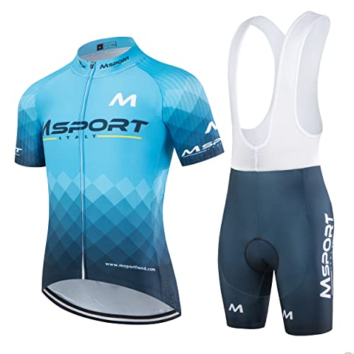 Fahrradbekleidung Komplettset Fahrradanzug Trikot + Trägerhose Shorts, Msport 3 Stk, XS von Msport