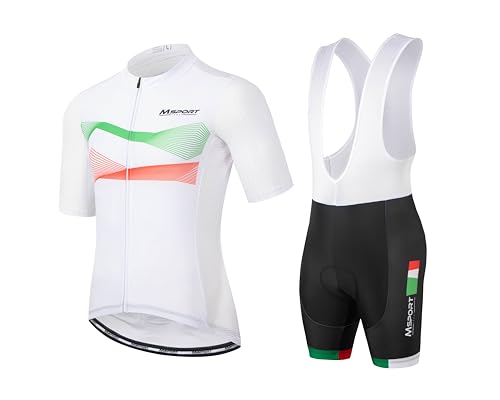 Fahrradbekleidung Set – Komplettanzug Radtrikot + Trägerhose mit 5D-Gel-Polsterung Antistoß - M05 XXL von Msport
