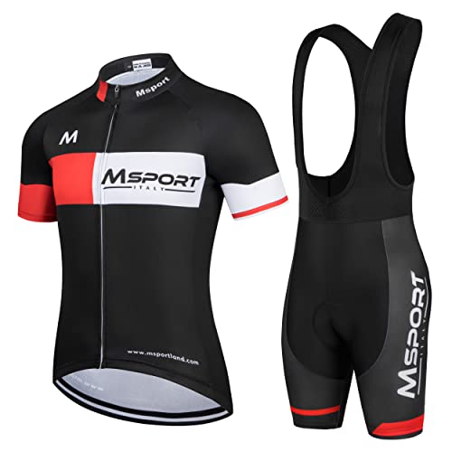 Fahrradbekleidung Set – Komplettanzug Radtrikot + Trägerhose mit 5D-Gel-Polsterung Antistoß - Mod03 Rot XXL Fahrradbekleidung Set – Komplettanzug Radtrikot + Trägerhose mit 5D-Gel-Polsterung Antistoß - Mod03 Rot XXL von Msport