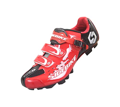 Fahrradschuhe MTB Radsportschuhe Herren/Damen Professionelle Mountainbike-Schuhe Kompatible SPD-Pedale - Rot 43 EU von Msport