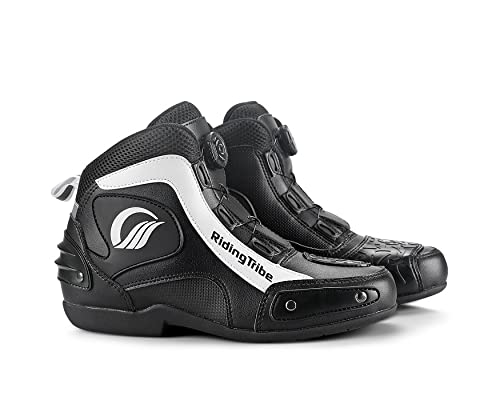 Motorrad Stiefel Schuhe für Motorradfahrer Rutschfest Atmungsaktiv, Schwarz , 43 EU von Msport