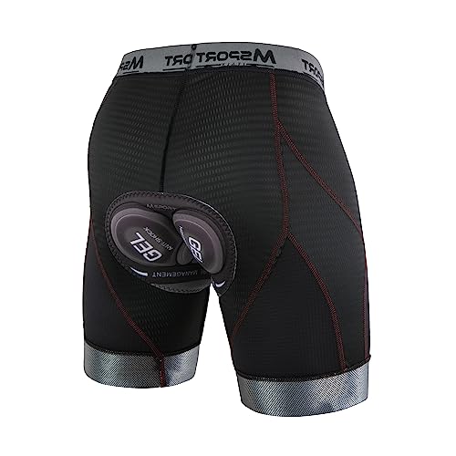 Msport Radhose Herren/Damen mit 5D Gel Polster, Stoßdämpfend, Atmungsaktiv und Schnell Trocknend - G02 3XL von Msport