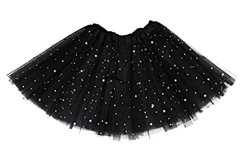 Damen Tüll Tütü Rock ​Tanzkleid Tutu Rock Erwachsene Ballettrock Tüllrock für Party Ballett Tanzen (Schwarz) von Msrlassn