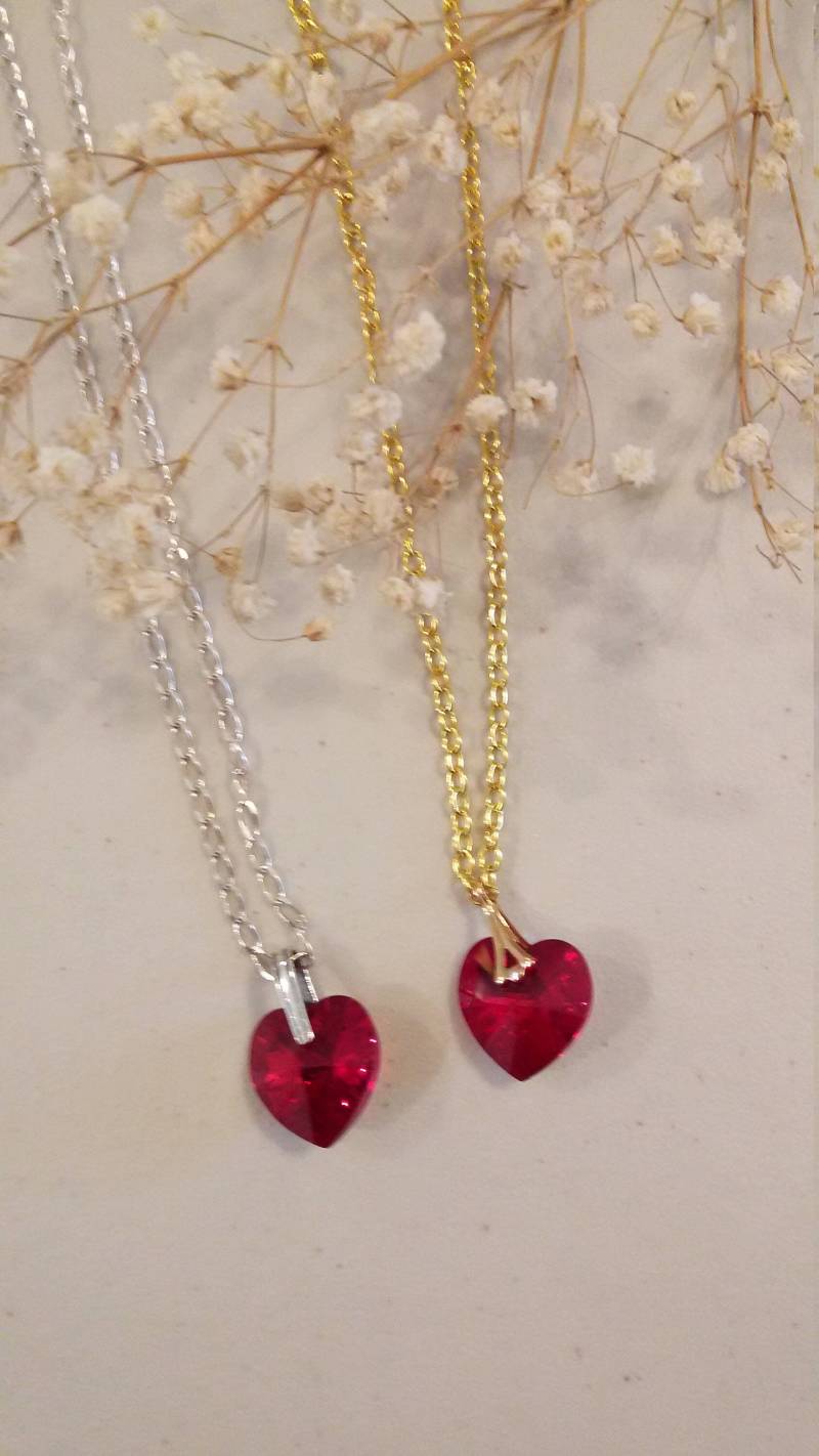 Swarovski Kristallherzen An Ihrer Wahl Silber - Oder Goldkette von MtNeboDesigns