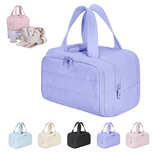Elouva Toiletry Bag,Large Capacity Travel Cosmetic Bag for Women,Multifunktionale Leichte Make-up Taschen Für Frauen, Weit Offene Reisetasche Für Frauen,Wasserabweisende Make-up-Kosmetiktasche-D von Mtjbfv