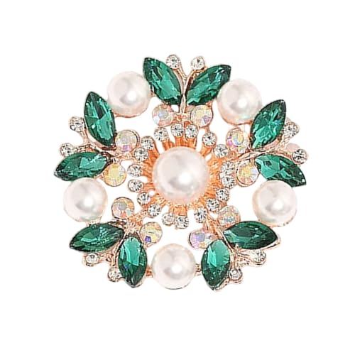 Elegante Kristallperlen Blumenbrosche Für Frauen Vintage Strasssteine ​​Schal Pin Multi Purpose Schmuck Geschenk Verstellbarer Schal Clip Brosche Brosche von Mtucegi
