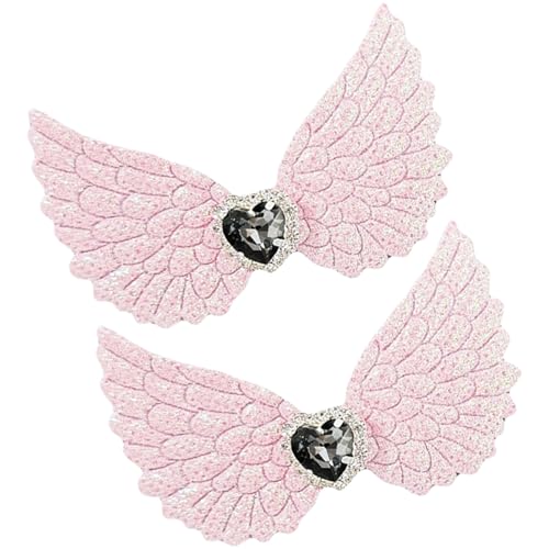 Flügel-Haarspangen, süße Haarnadel, Pferdeschwanz-Halter, Herz, Strass, Haarspange, Herz für Frauen von Mtucegi
