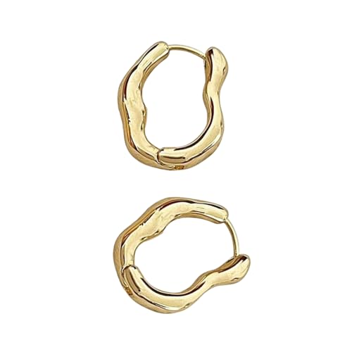Gold/Silberton Geometrische Ohrklammern Mode Hohl Aus Unregelmäßig Geformte Ohrringe Stylish Accessoire Für Partys von Mtucegi