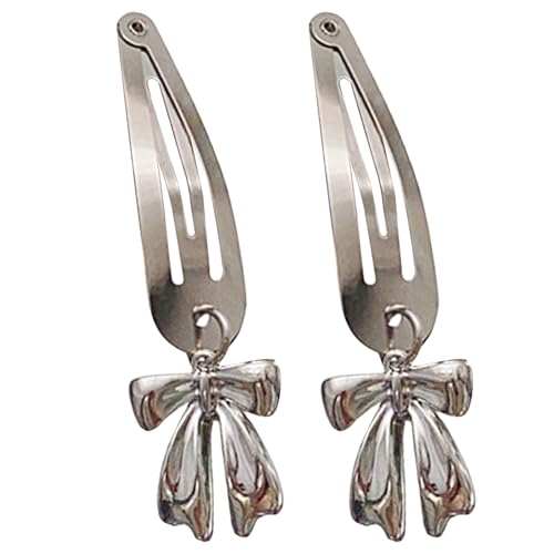 Haarspange mit Schleifen-Anhänger, ästhetische Haarschleifen, Entenschnabel-Clip, Seitennadel, rutschfeste Haarspangen, Haarform-Zubehör für Damen von Mtucegi