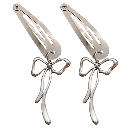 Haarspange mit Schleifen-Anhänger, ästhetische Haarschleifen, Entenschnabel-Clip, Seitennadel, rutschfeste Haarspangen, Haarform-Zubehör für Damen von Mtucegi