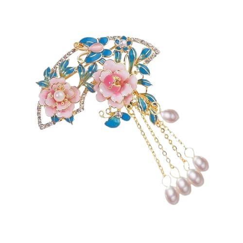 Handgefertigte Legierung Chrysanthemenstift Mit Akzenten Und Fließenden Quasten Für Qipao & Weddings Vintage Peony Brosche von Mtucegi