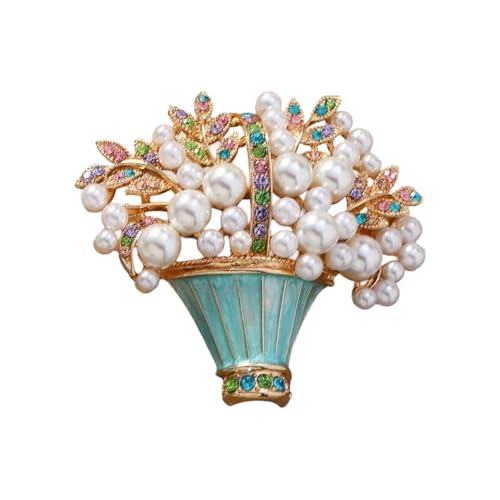 Handwerkliche Blaue Blumenkorb Brosche Allergie Resistent Legierung Schmuck Mit Verriegelungsnadel Für Outfits Taschen Und Kappen Glänzende Blaue Blumenlegierung Brosche von Mtucegi