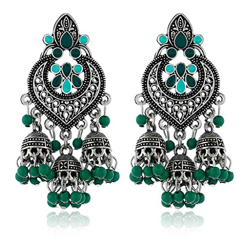 Indische Retro-Ohrringe, Bollywood-Ohrringe, ethnische Ohrringe, Jhumka, Schmuckdekoration für Mädchen, Armbänder für Mädchen, Green ancient silver, Wie beschrieben, Wie beschrieben Indische Retro-Ohrringe, Bollywood-Ohrringe, ethnische Ohrringe, Jhumka, Schmuckdekoration für Mädchen, Armbänder für Mädchen, Green ancient silver, Wie beschrieben, Wie beschrieben von Mtucegi