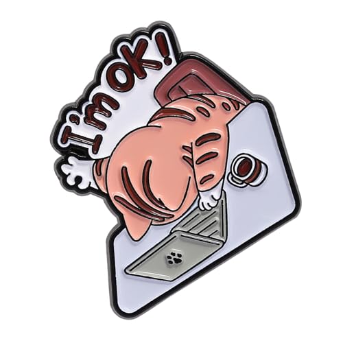 Katzenbrosche Pin Legierung Accessoire Für Jackets Taschen Hüte Für Enthusiasten Lustige Orangen Katzenbrosche Brosche von Mtucegi